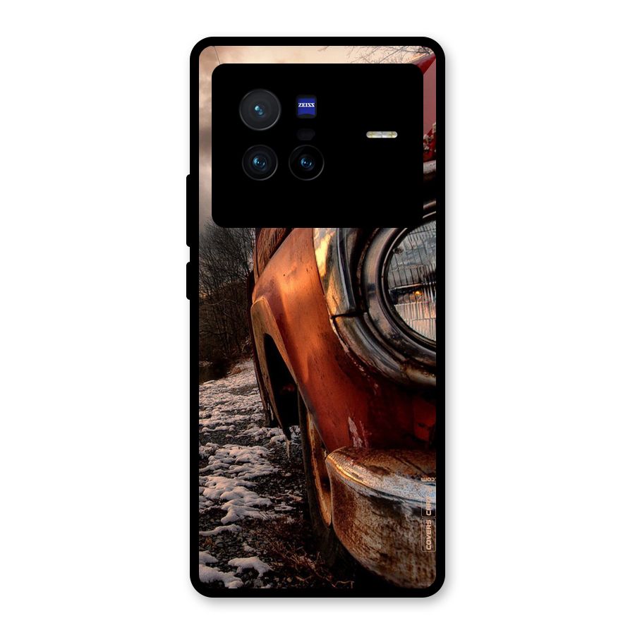 Vintage Car Headlight Glass Back Case for Vivo X80