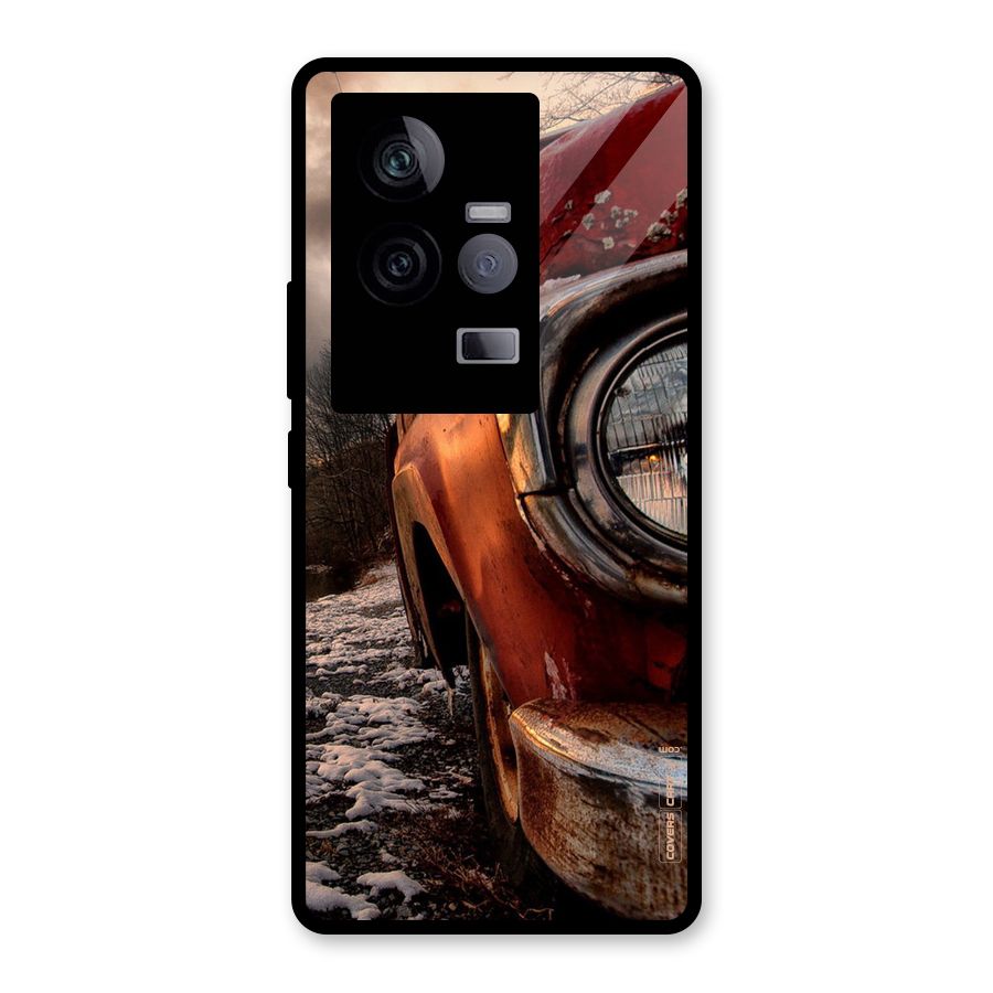 Vintage Car Headlight Glass Back Case for Vivo iQOO 11 5G