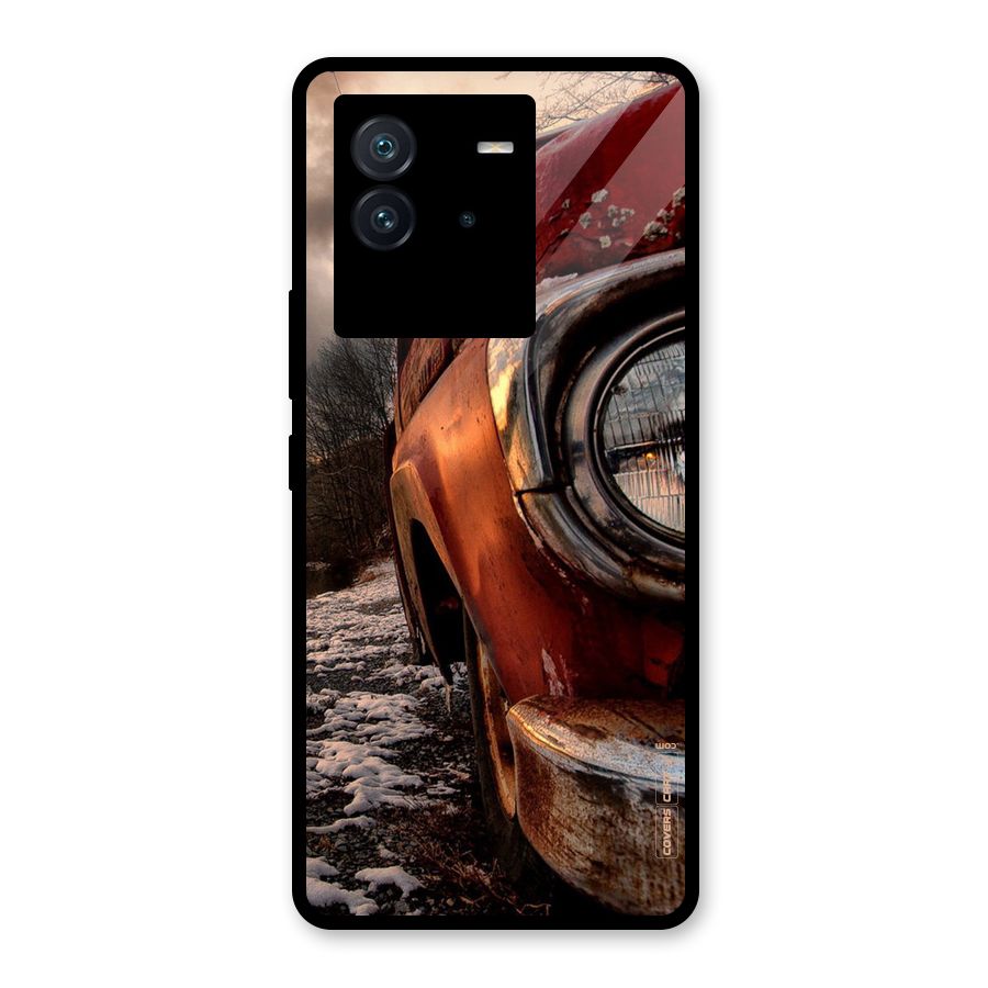 Vintage Car Headlight Glass Back Case for Vivo iQOO Neo 6 5G