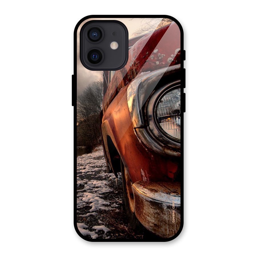 Vintage Car Headlight Glass Back Case for iPhone 12