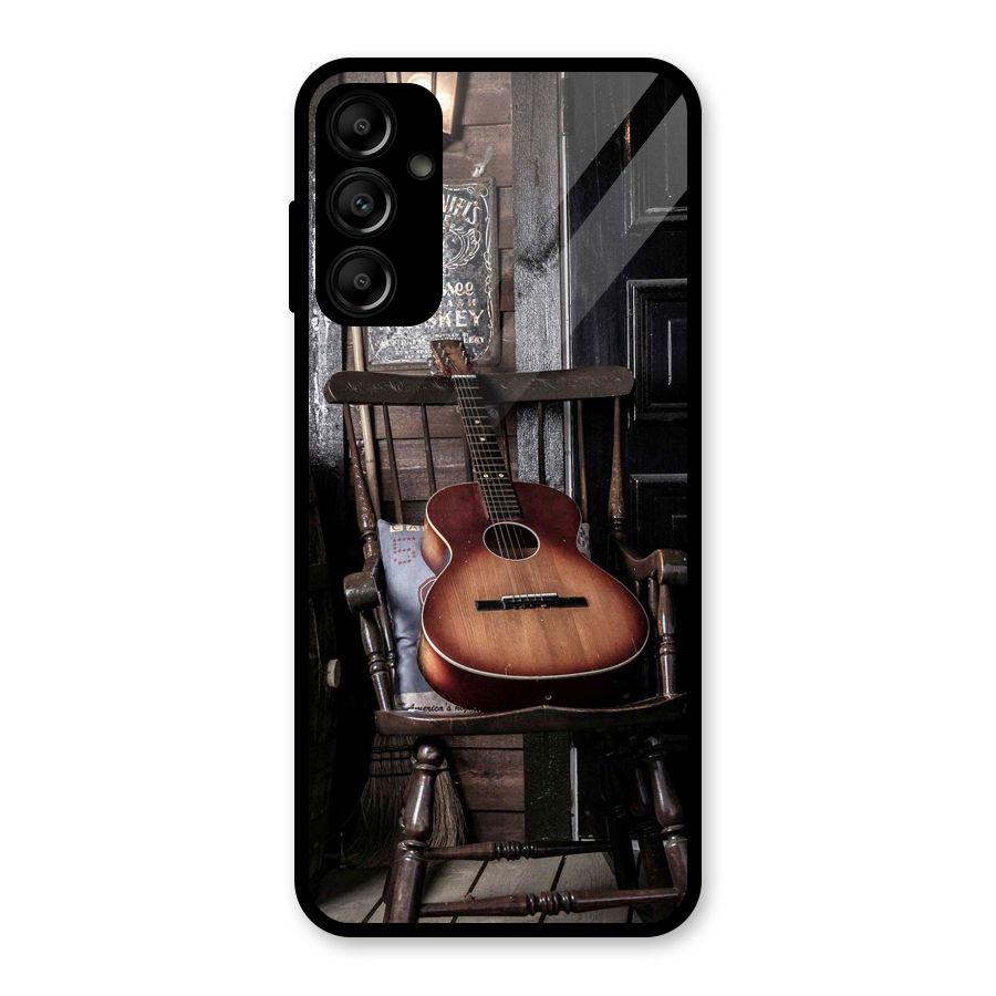 Vintage Chair Guitar Glass Back Case for Galaxy A14 5G