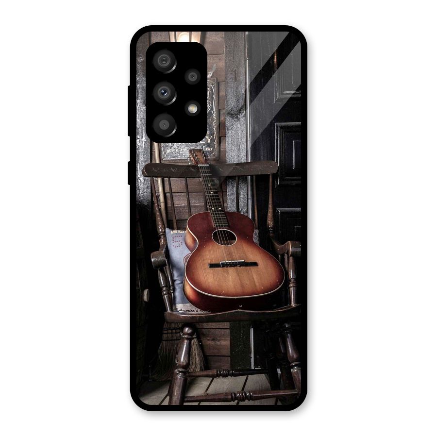 Vintage Chair Guitar Glass Back Case for Galaxy A32