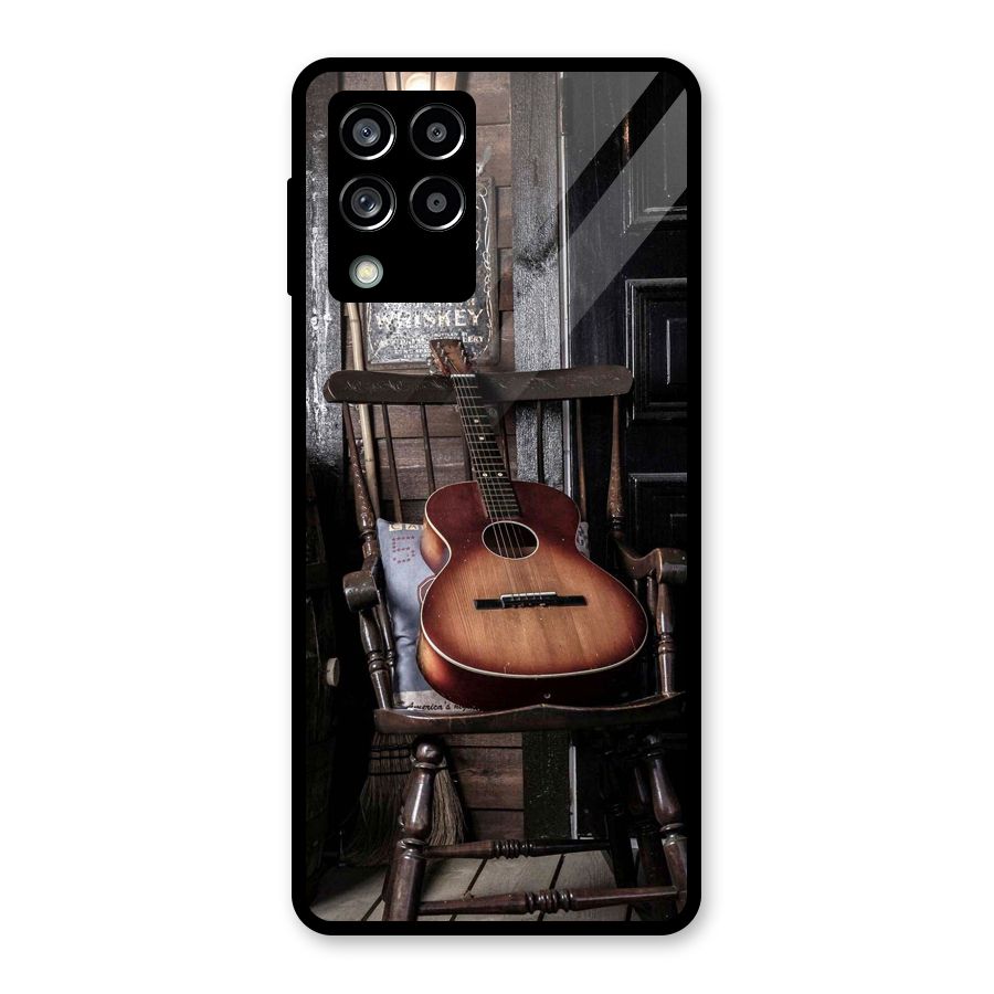 Vintage Chair Guitar Glass Back Case for Galaxy M53 5G