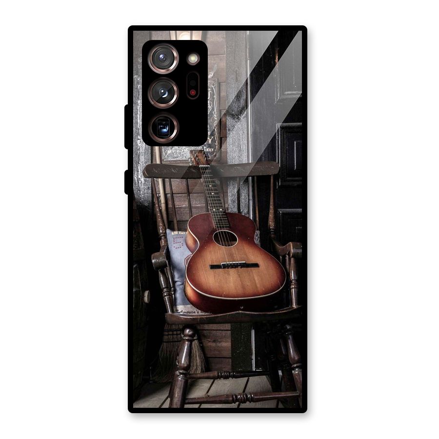 Vintage Chair Guitar Glass Back Case for Galaxy Note 20 Ultra 5G