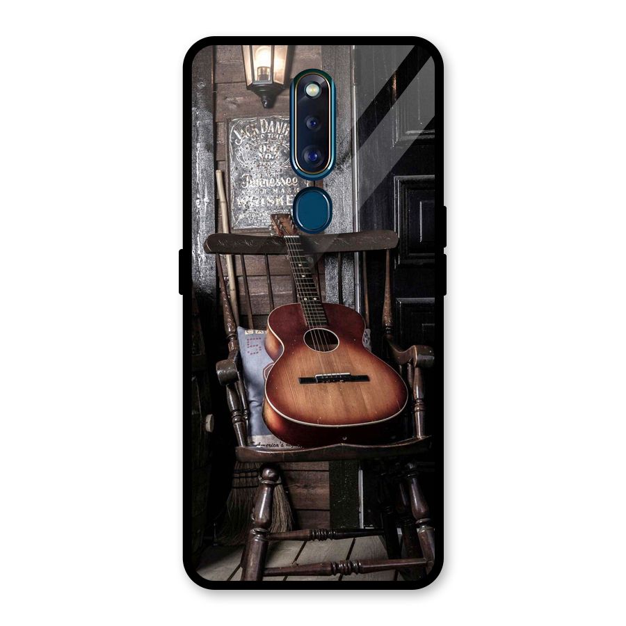 Vintage Chair Guitar Glass Back Case for Oppo F11 Pro