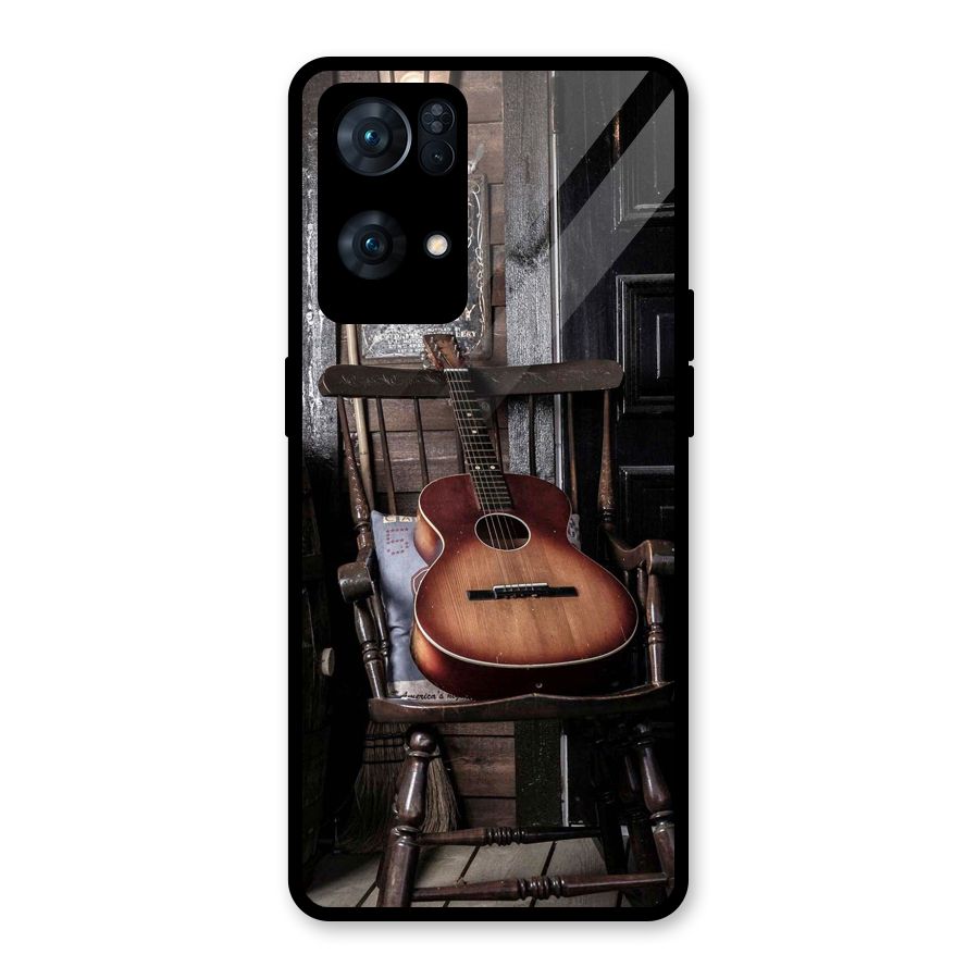 Vintage Chair Guitar Glass Back Case for Oppo Reno7 Pro 5G