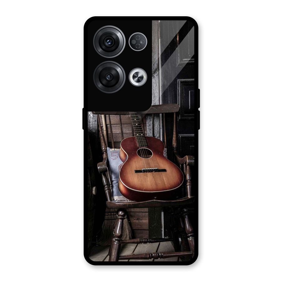 Vintage Chair Guitar Glass Back Case for Oppo Reno8 Pro 5G