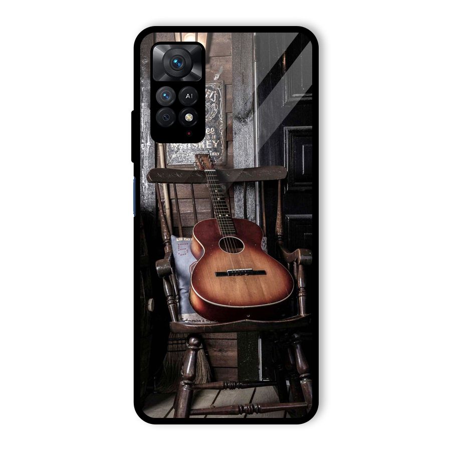 Vintage Chair Guitar Glass Back Case for Redmi Note 11 Pro Plus 5G