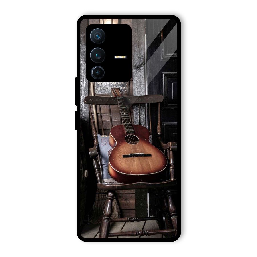 Vintage Chair Guitar Glass Back Case for Vivo V23 Pro