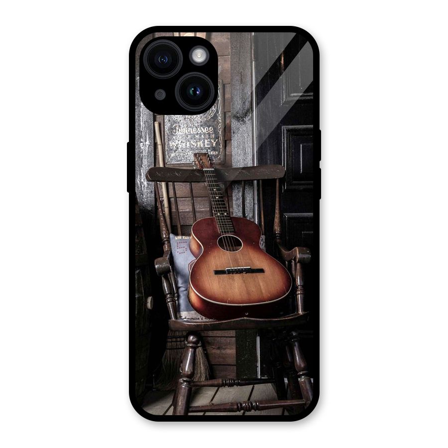 Vintage Chair Guitar Glass Back Case for iPhone 14