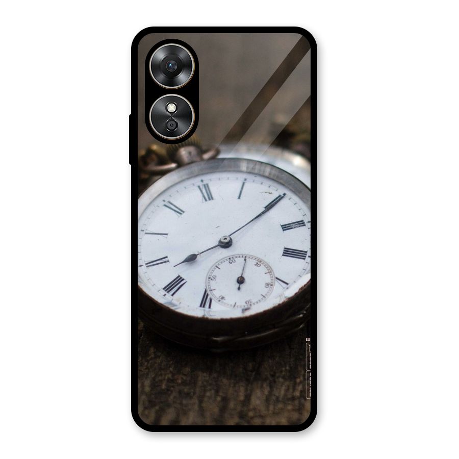 Vintage Clock Glass Back Case for Oppo A17