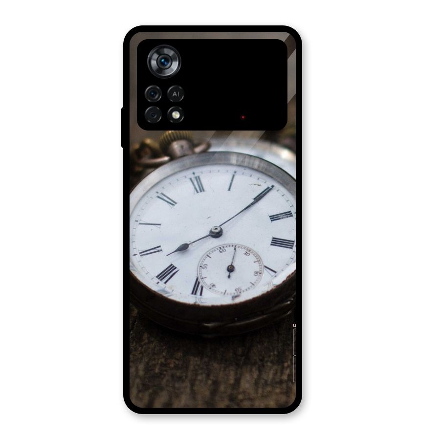 Vintage Clock Glass Back Case for Poco X4 Pro 5G