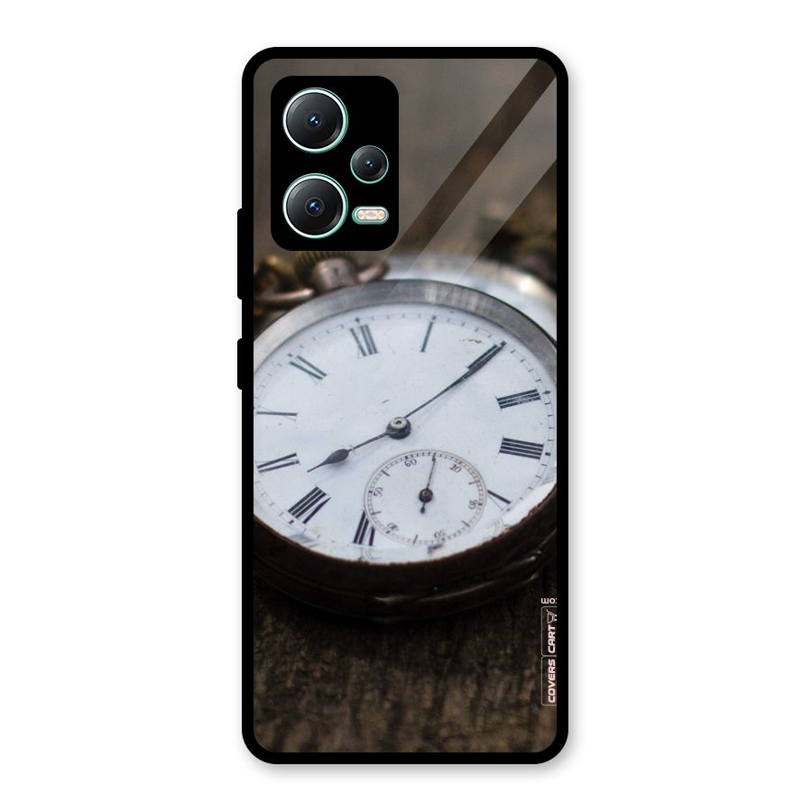 Vintage Clock Glass Back Case for Redmi Note 12 5G