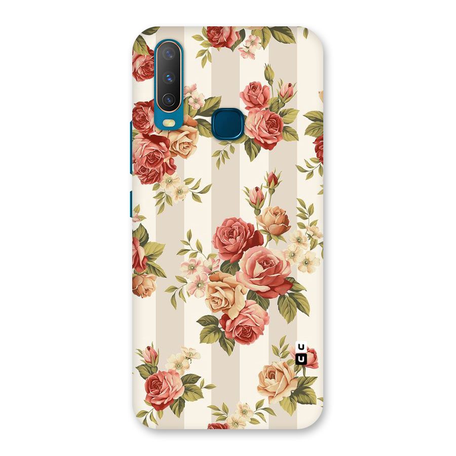 Vintage Color Flowers Back Case for Vivo Y15