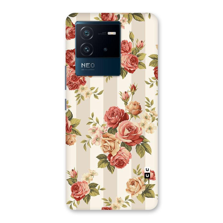 Vintage Color Flowers Back Case for Vivo iQOO Neo 6 5G