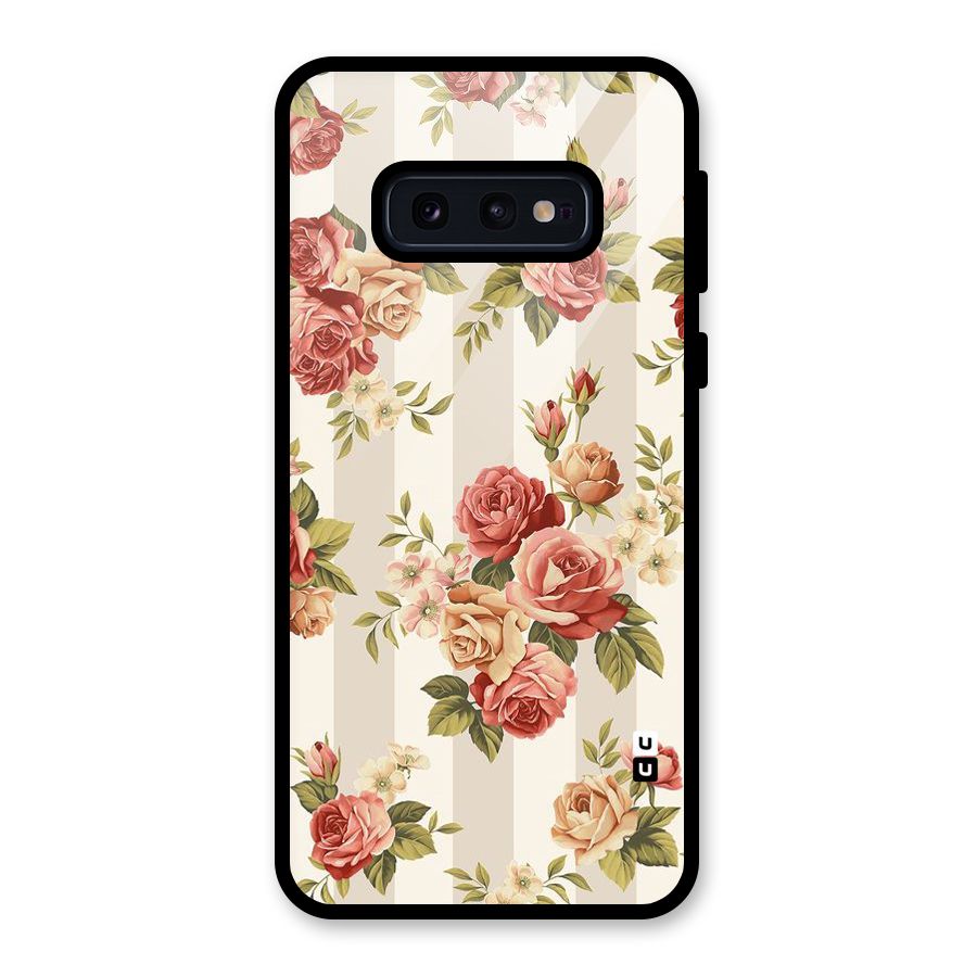 Vintage Color Flowers Glass Back Case for Galaxy S10e