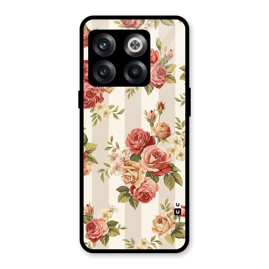 Vintage Color Flowers Glass Back Case for OnePlus 10T