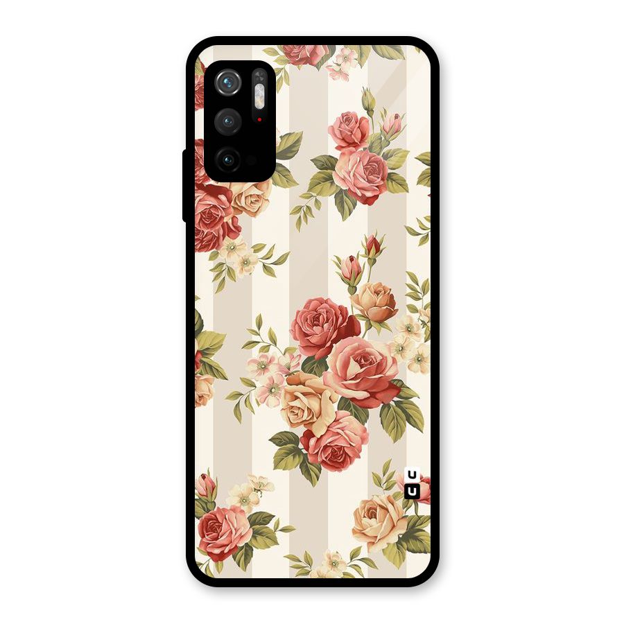 Vintage Color Flowers Glass Back Case for Poco M3 Pro 5G