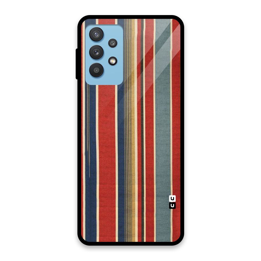 Vintage Disort Stripes Glass Back Case for Galaxy M32 5G