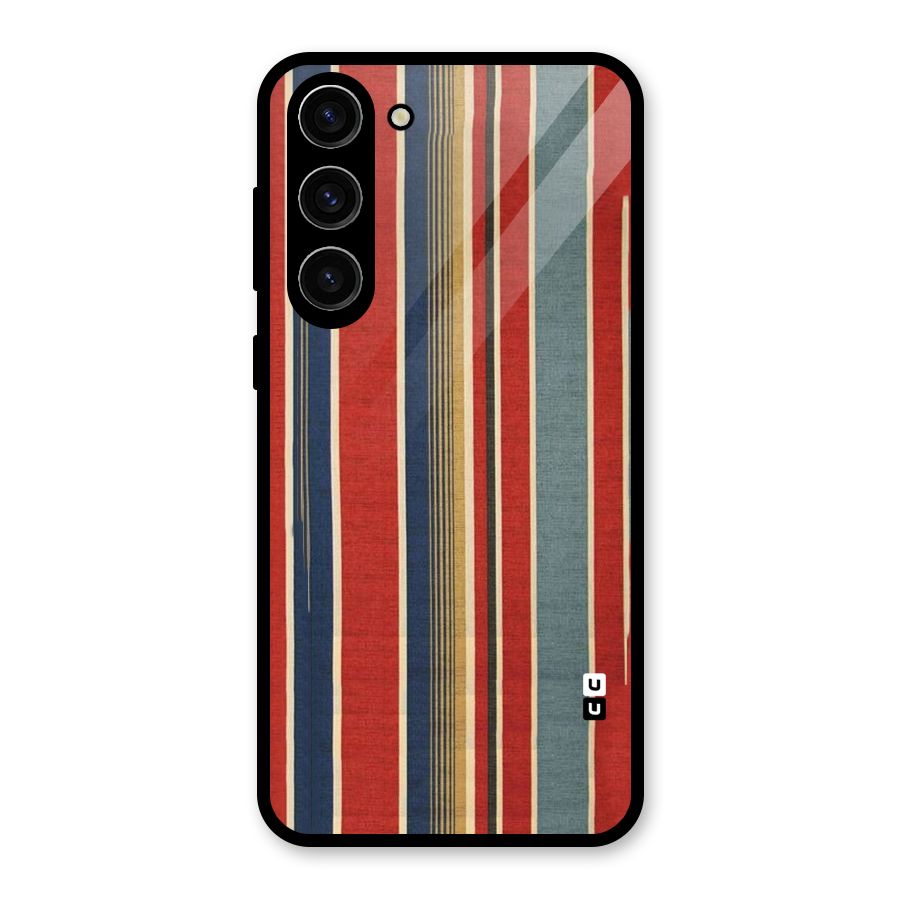Vintage Disort Stripes Glass Back Case for Galaxy S23 Plus