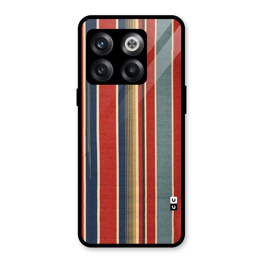 Vintage Disort Stripes Glass Back Case for OnePlus 10T
