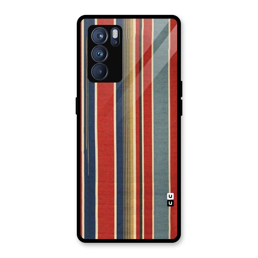 Vintage Disort Stripes Glass Back Case for Oppo Reno6 Pro 5G