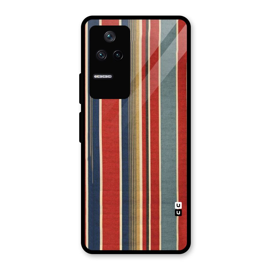 Vintage Disort Stripes Glass Back Case for Poco F4 5G