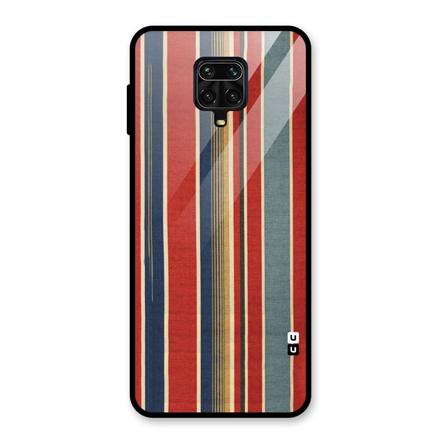 Vintage Disort Stripes Glass Back Case for Redmi Note 9 Pro
