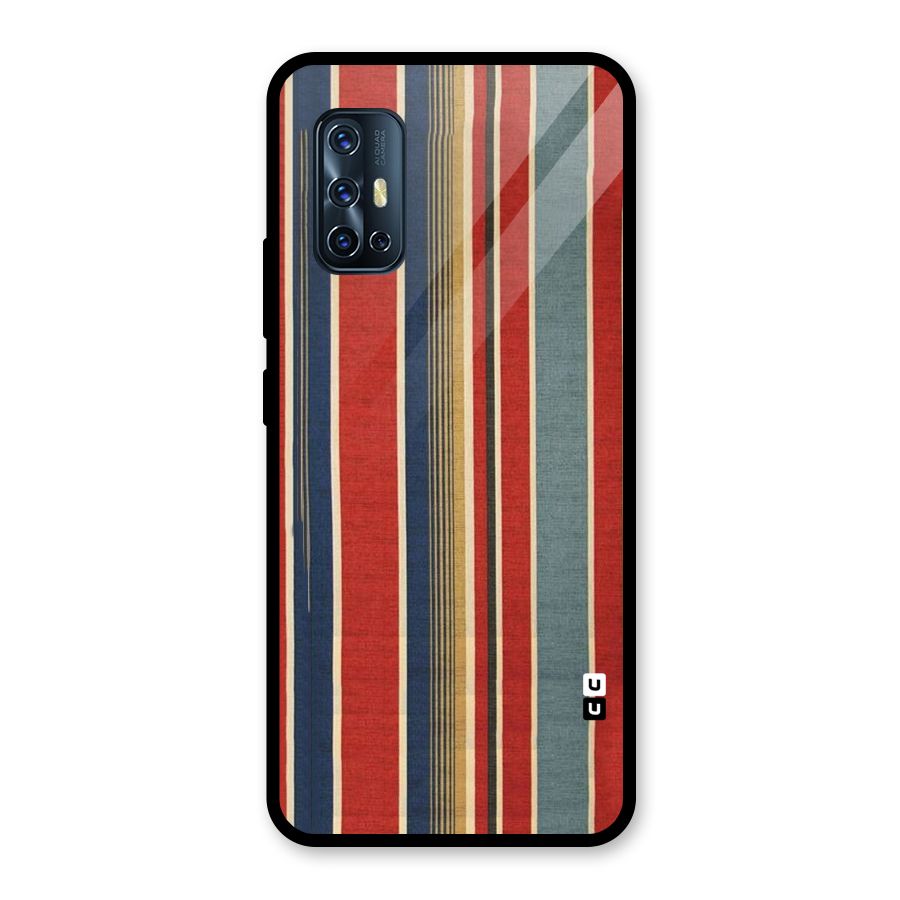 Vintage Disort Stripes Glass Back Case for Vivo V17