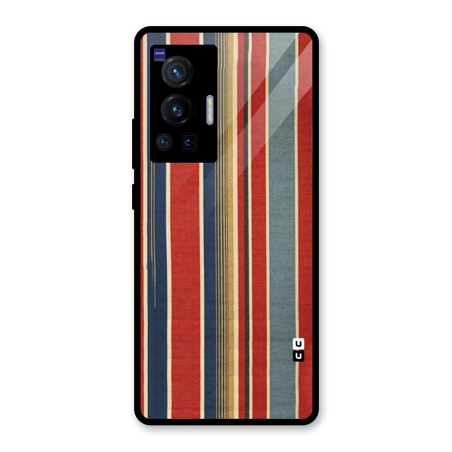 Vintage Disort Stripes Glass Back Case for Vivo X70 Pro