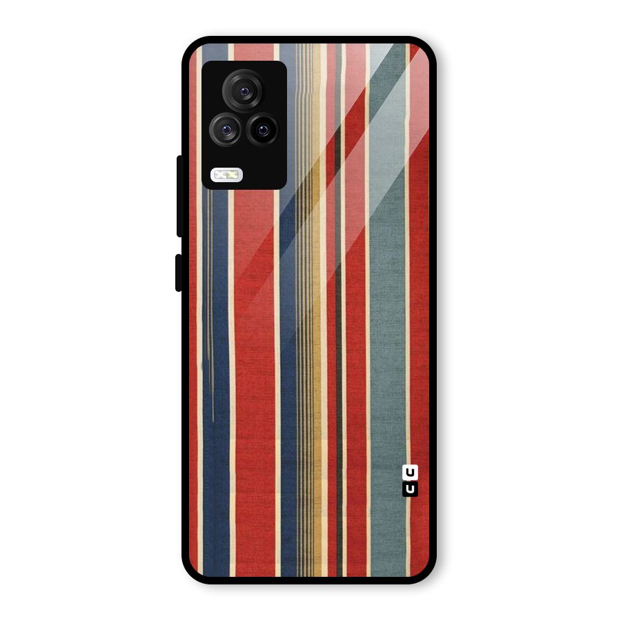 Vintage Disort Stripes Glass Back Case for Vivo iQOO 7 Legend 5G