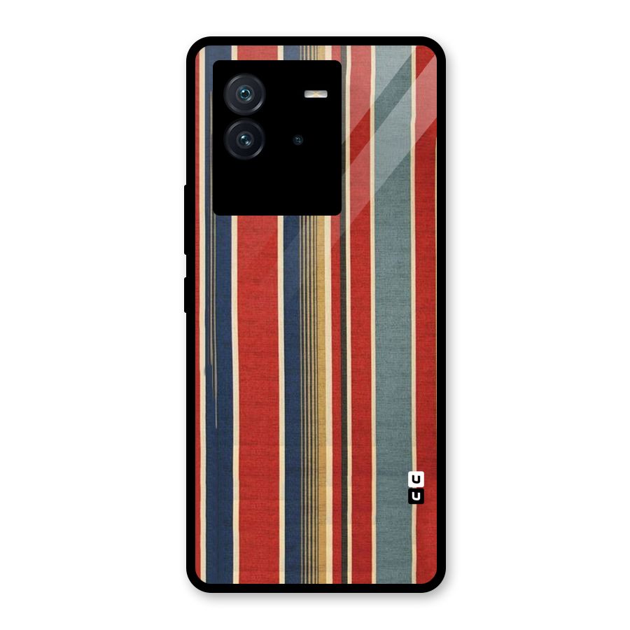 Vintage Disort Stripes Glass Back Case for Vivo iQOO Neo 6 5G