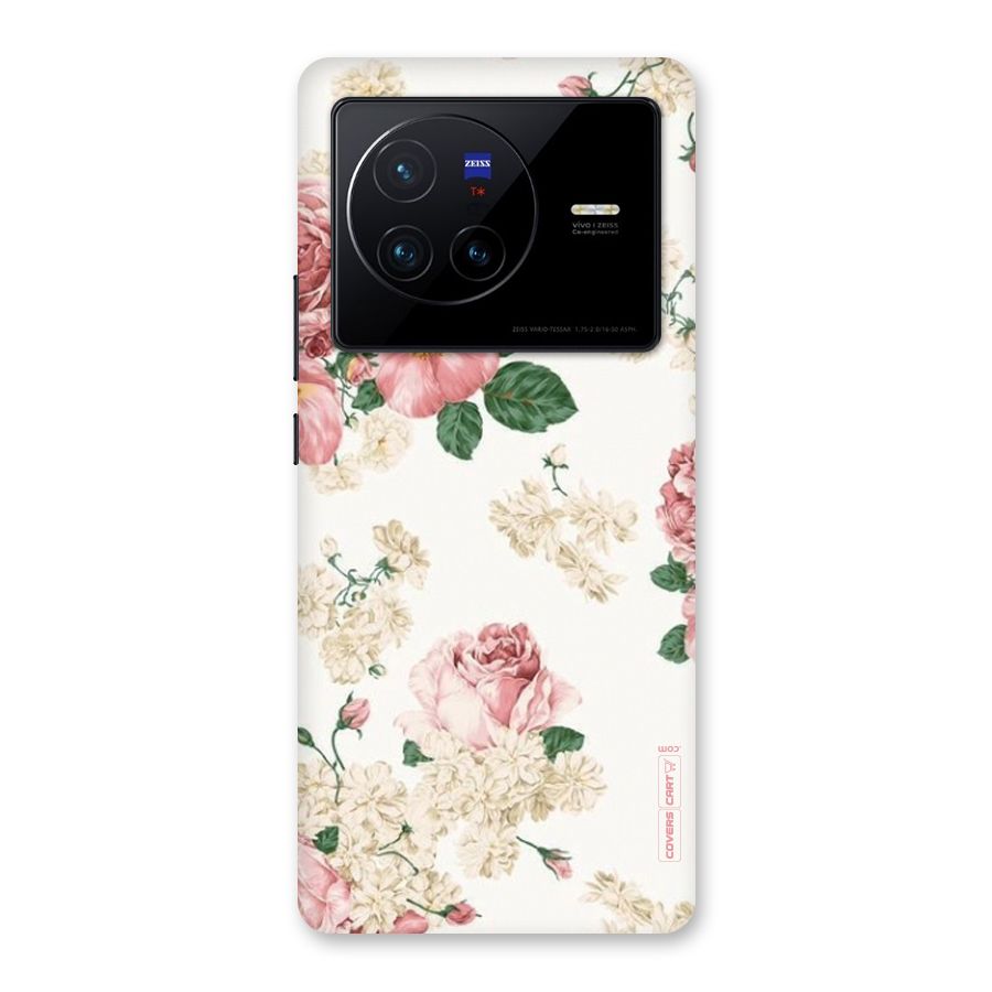 Vintage Floral Pattern Back Case for Vivo X80