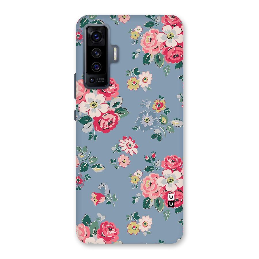 Vintage Flower Pattern Back Case for Vivo X50