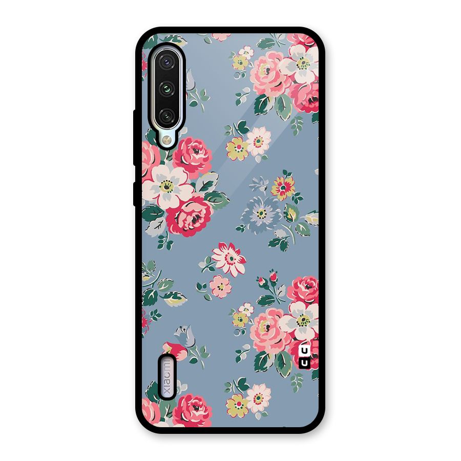 Vintage Flower Pattern Glass Back Case for Mi A3