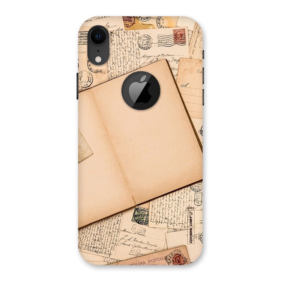 Vintage Journal Back Case for iPhone XR Logo Cut