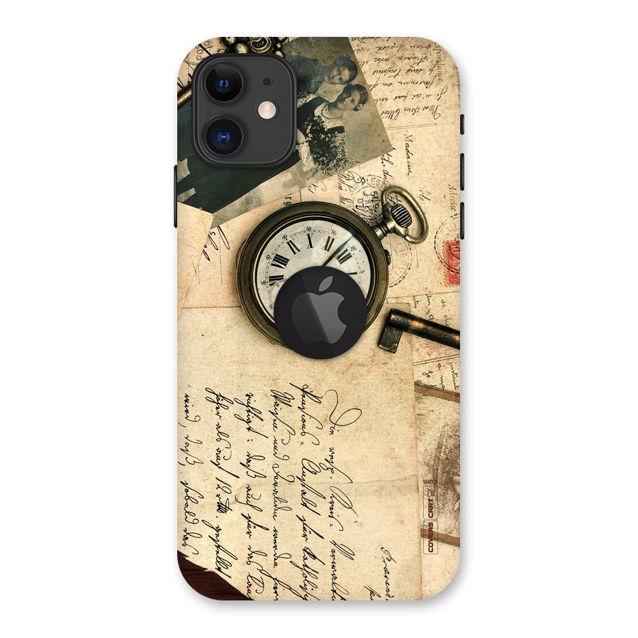 Vintage Key And Compass Back Case for iPhone 11 Logo Cut