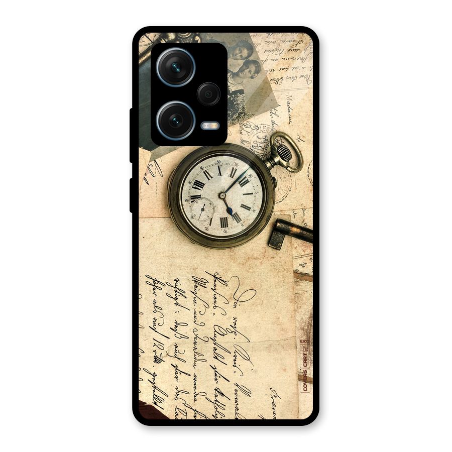 Vintage Key And Compass Glass Back Case for Redmi Note 12 Pro Plus 5G