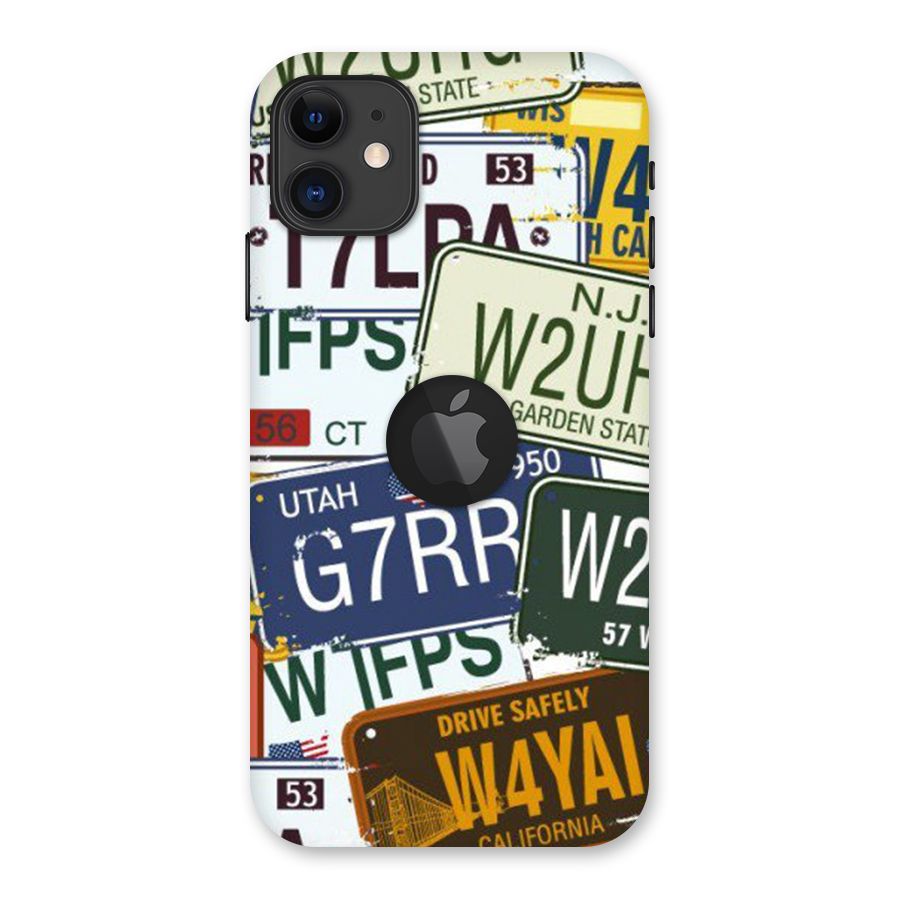Vintage License Plates Back Case for iPhone 11 Logo Cut