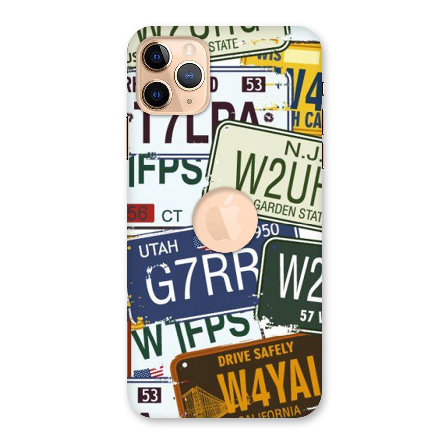 Vintage License Plates Back Case for iPhone 11 Pro Max Logo Cut