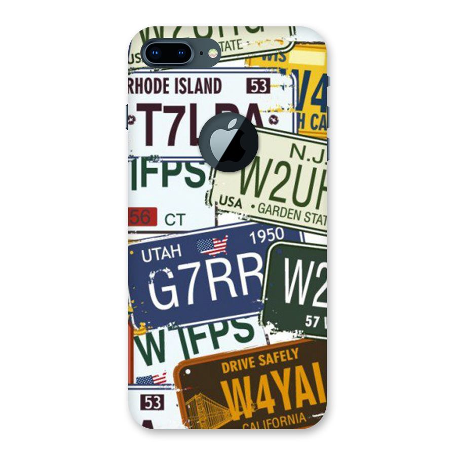 Vintage License Plates Back Case for iPhone 7 Plus Logo Cut