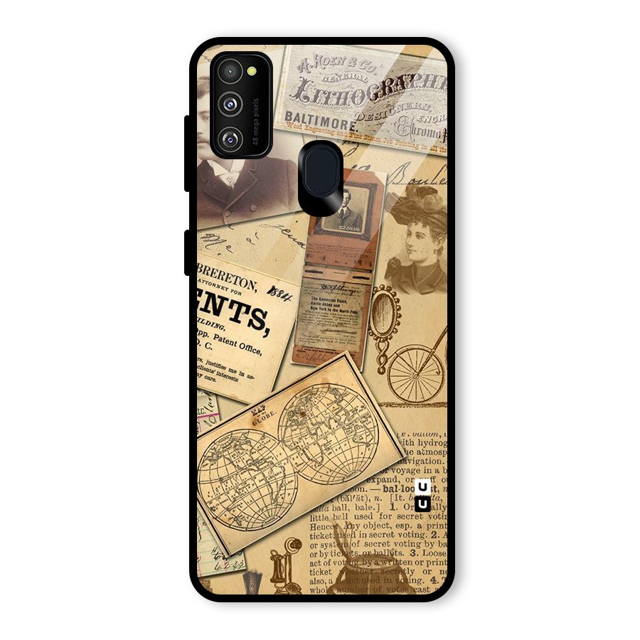 Vintage Memories Glass Back Case for Galaxy M21