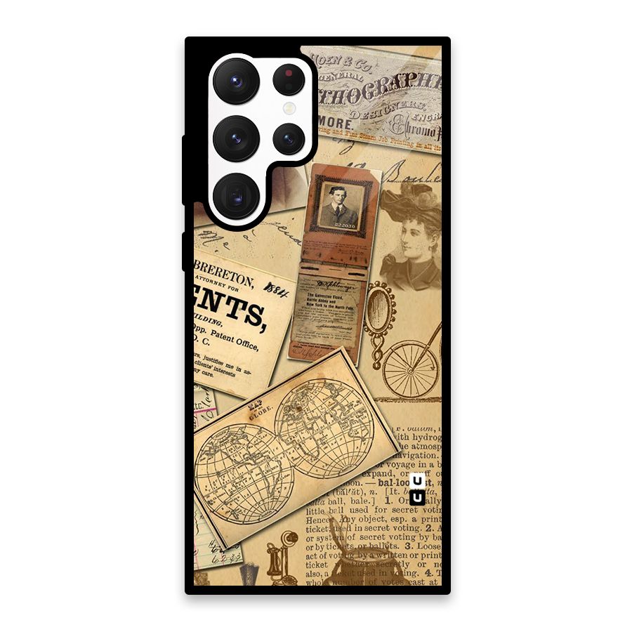 Vintage Memories Glass Back Case for Galaxy S22 Ultra 5G