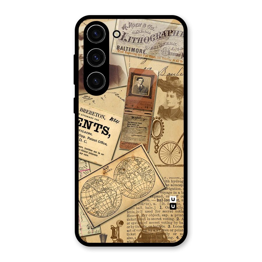 Vintage Memories Glass Back Case for Galaxy S23 Plus