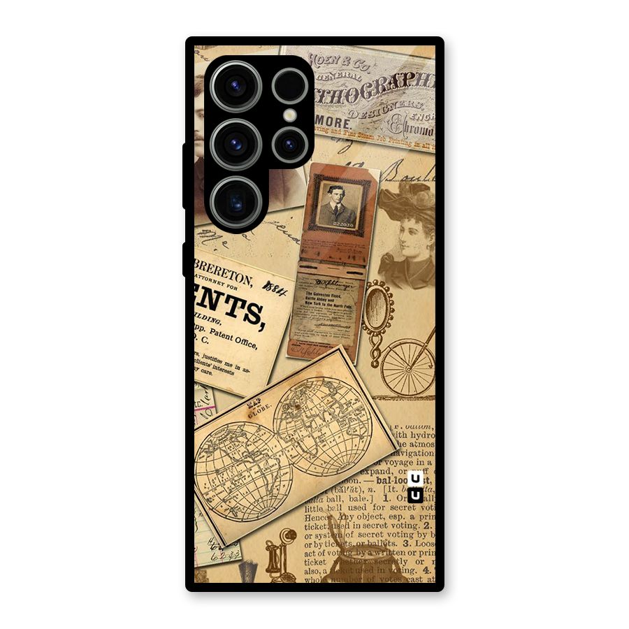 Vintage Memories Glass Back Case for Galaxy S23 Ultra