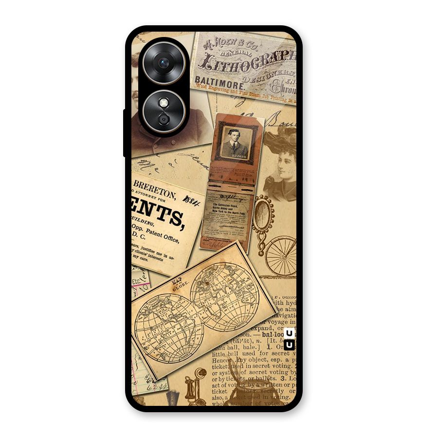 Vintage Memories Glass Back Case for Oppo A17