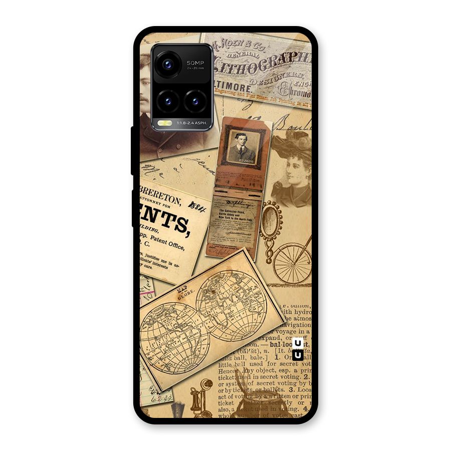 Vintage Memories Glass Back Case for Vivo Y33s