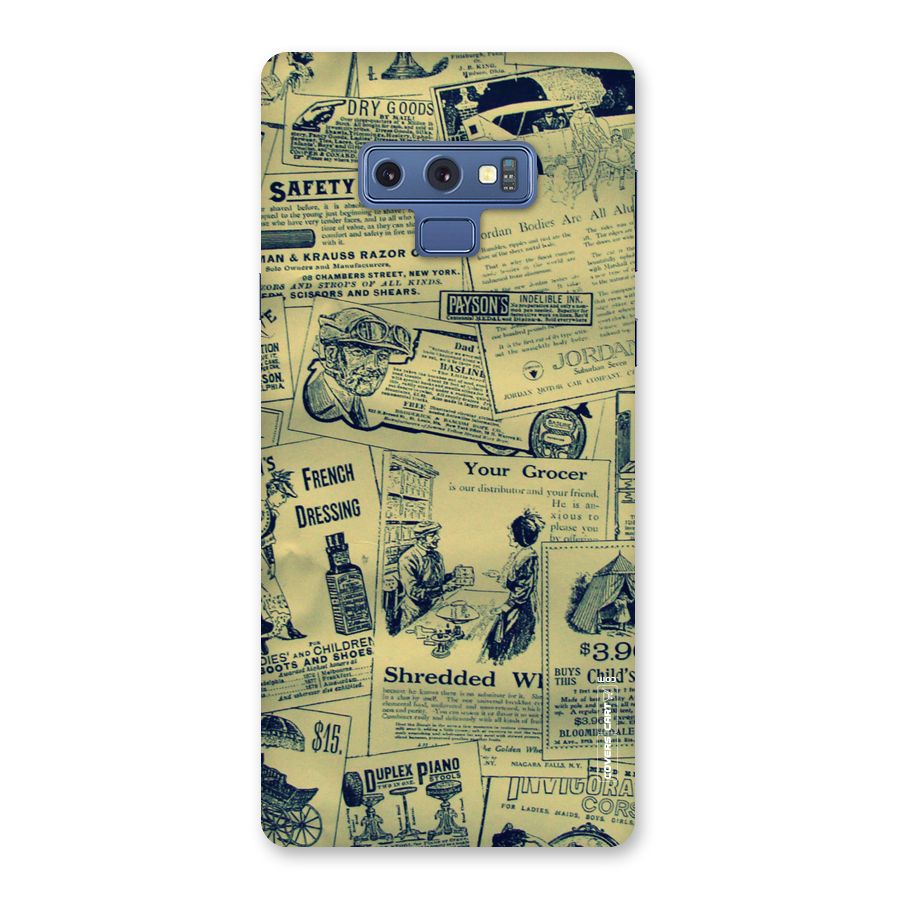 Vintage Newspaper Cutouts Back Case for Galaxy Note 9