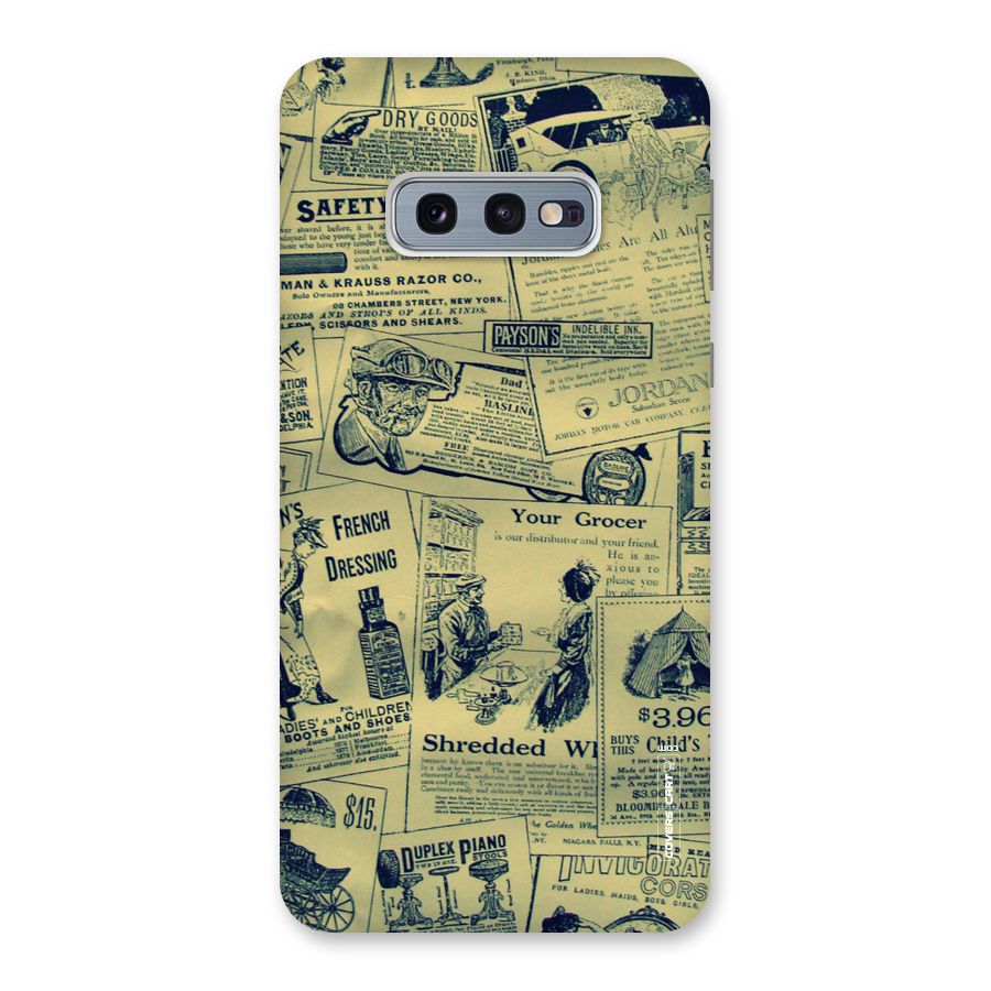 Vintage Newspaper Cutouts Back Case for Galaxy S10e