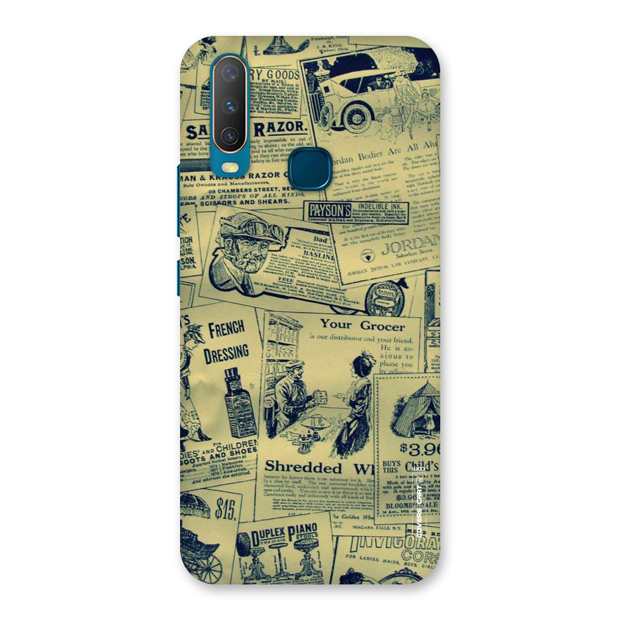 Vintage Newspaper Cutouts Back Case for Vivo U10